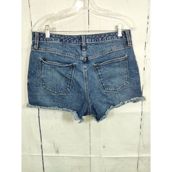 Universal Thread Blue Jean Shorts Denim Cut Off High Rise Ripped Frayed Size 10 - Picture 3 of 8